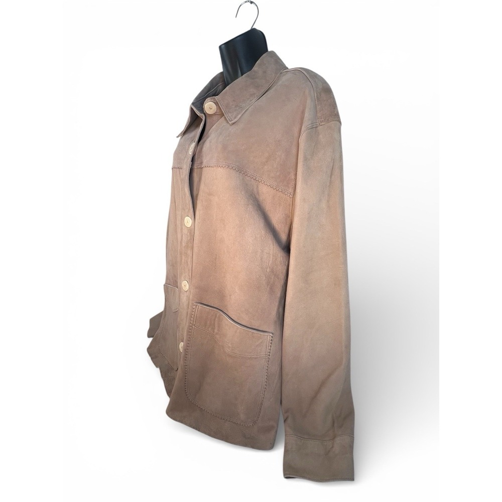 Idyllwind western rodeo fine suede leather womens shacket sz XXL/TTG beige - Picture 3 of 9
